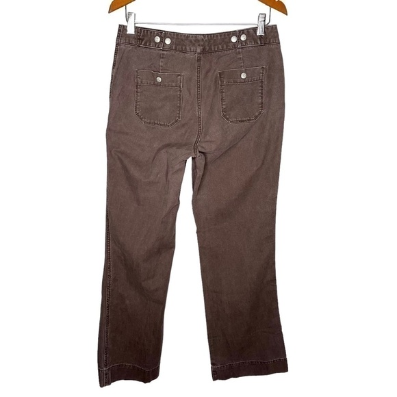 DOCKERS favorite fit Y2K Brown 100% cotton twill surplus boot cut pants sz 6 - Picture 2 of 5